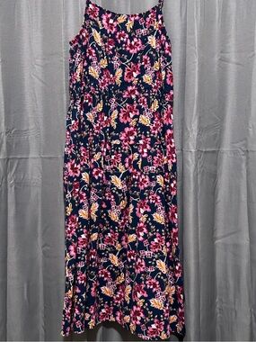 Old Navy Cami Smocked Navy Floral Dress